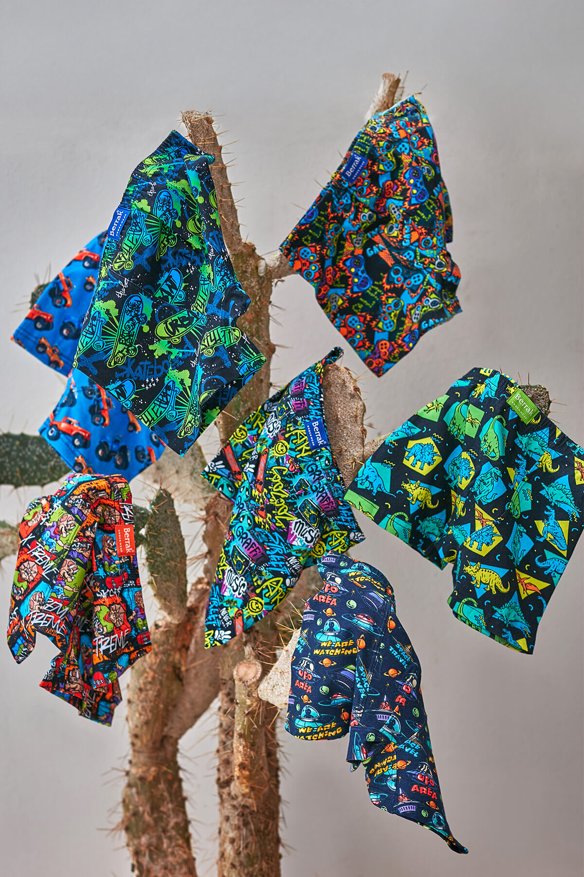 1553 Berrak Dijital Erkek Çocuk Boxer 10lu - 2