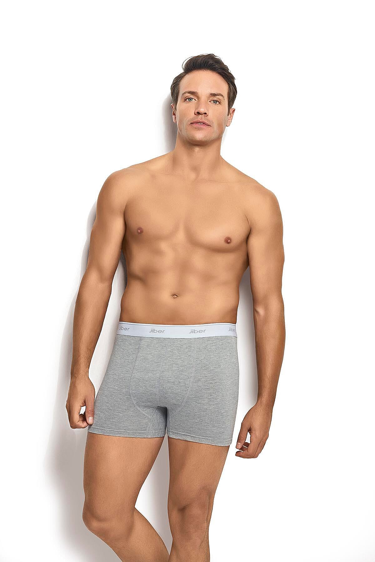 156 Jiber Erkek Likralı Boxer 6lı Gri - 1