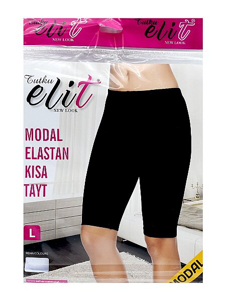 2103 Elit Kadın Kısa Tayt Modal 6'lı Paket Beyaz - 3