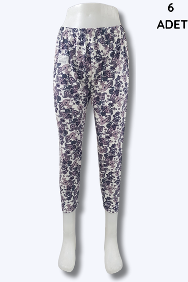 213 Atilla Kadın Desenli Tayt Battal 6'lı Paket Asorti - ATİLLA