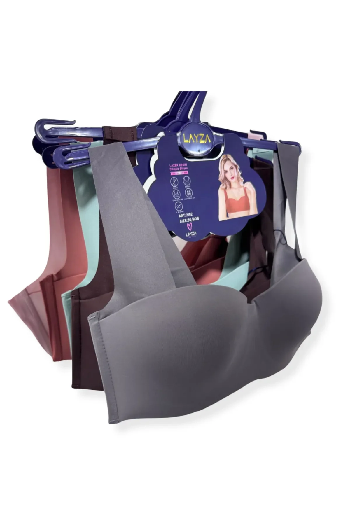 2152 Layza Lazer Kesim Hayalet Sütyen 6'lı - 2