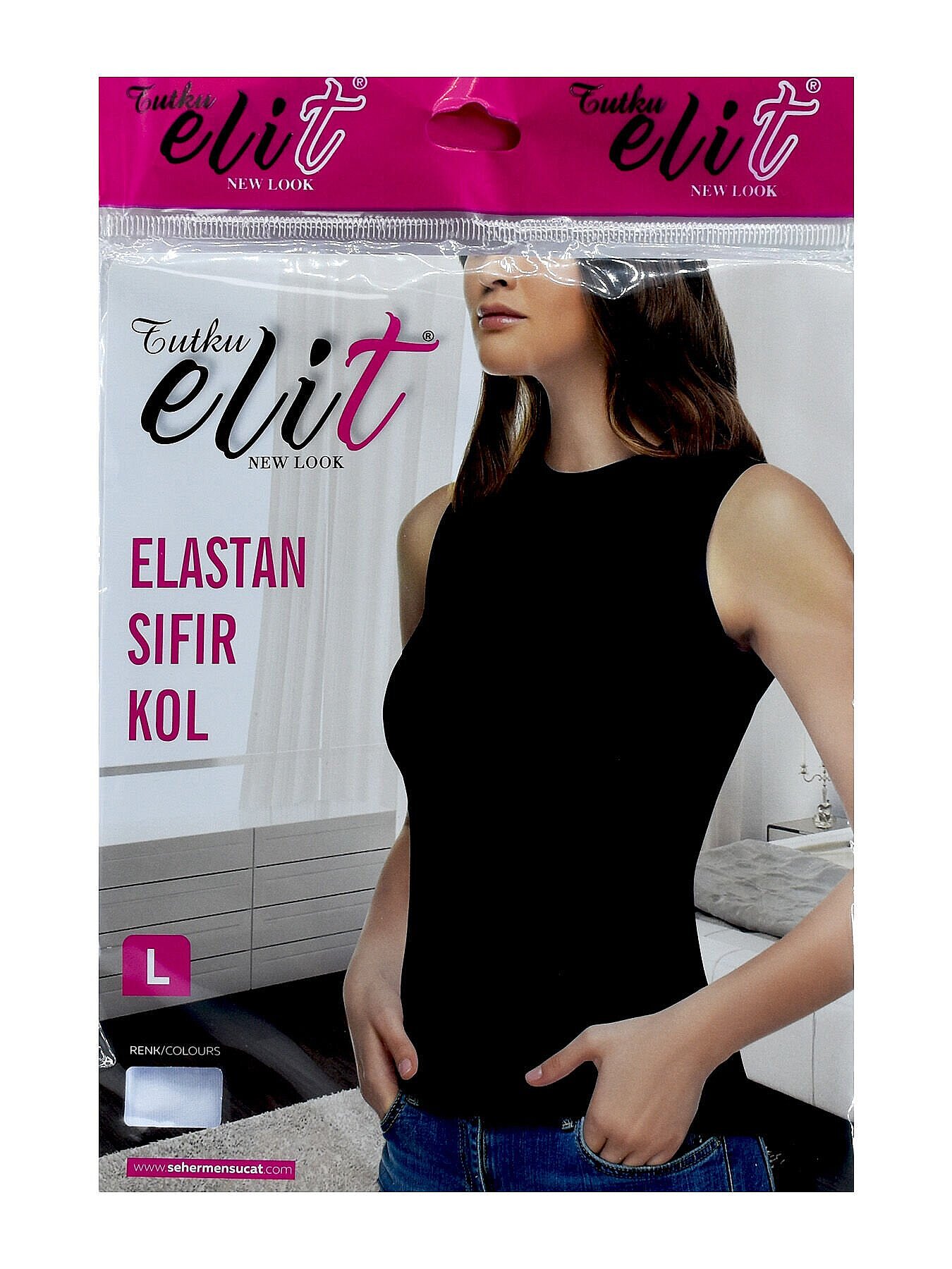 2201 Elit Kadın Elastan Sıfırkol Atlet 6'lı Paket Siyah - 4
