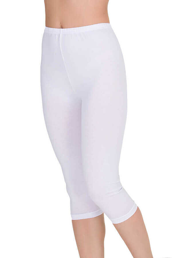 2273 Berrak Kadın Kapri Tayt 3lü Beyaz - 1
