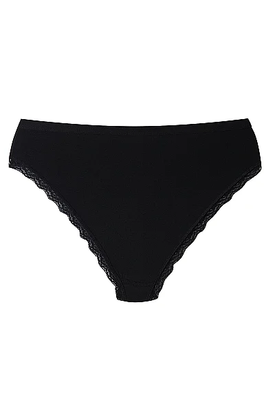 2701 Elit Kadın Paçası Dantelli Bikini 12'li Paket Siyah (1)
