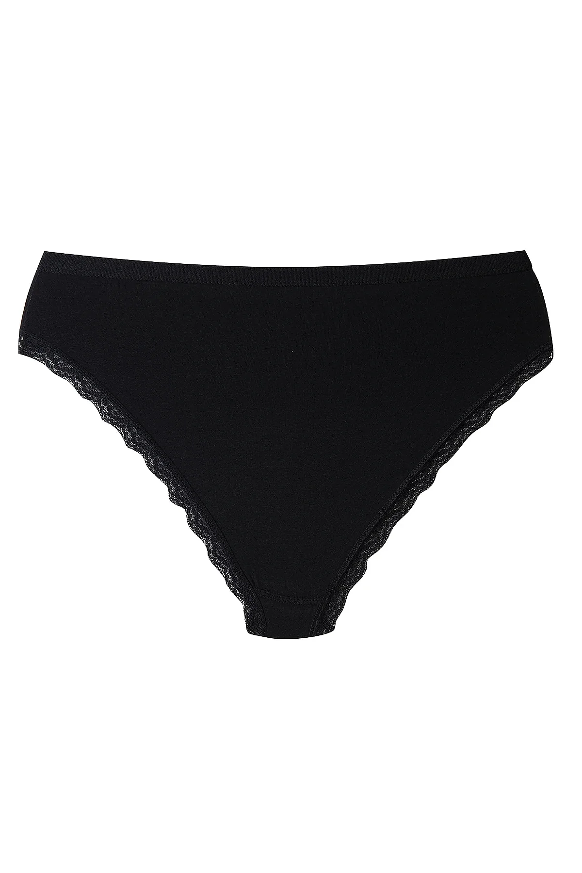 2701 Elit Kadın Paçası Dantelli Bikini 12'li Paket Siyah - 2