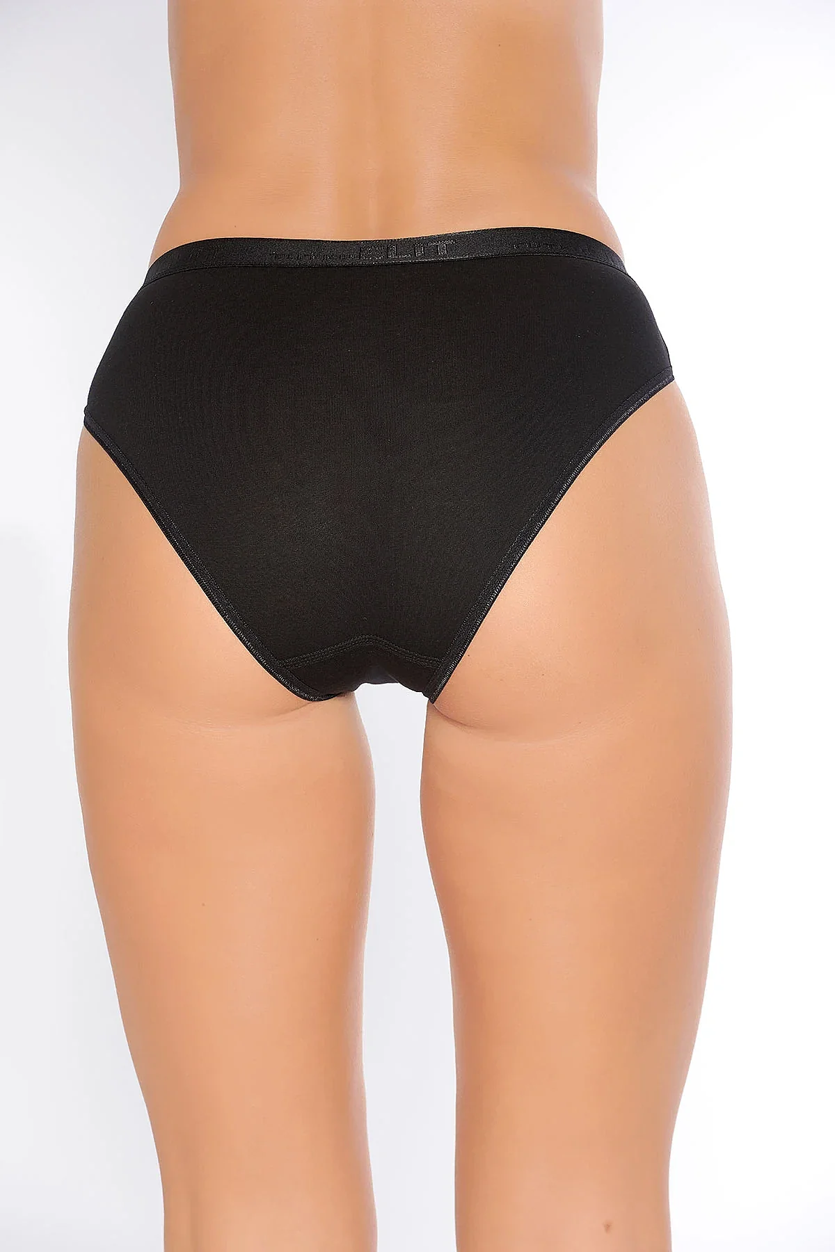 2702 Elit Kadın Elit Yazılı Bikini 12'li Paket Siyah - 4