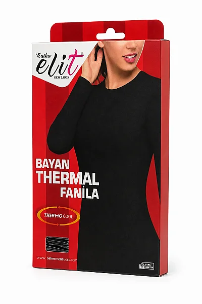 2706 Elit Kadın Termal Fanila Siyah