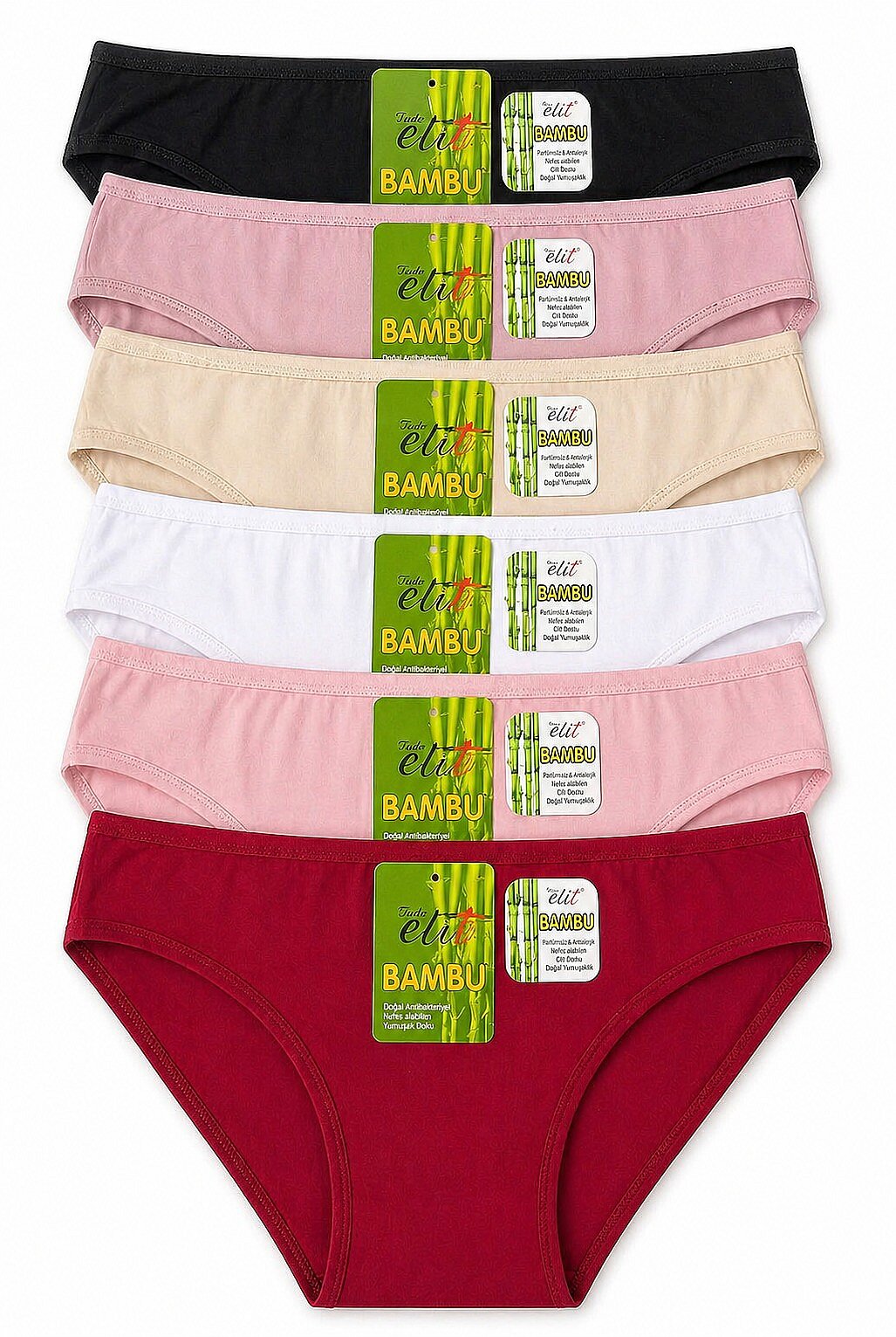 2711 Elit Kadın Bambu Düz Bikini 12li - 1