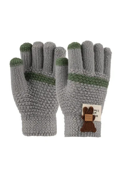 3-6 Yaş Anaokulu Örme Eldiven 6'lı Erkek - 1