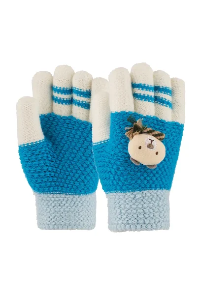 3-6 Yaş Anaokulu Örme Eldiven 6'lı Erkek - KİTTİ (1)