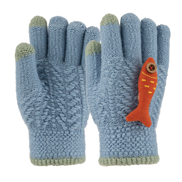 3-6 Yaş Anaokulu Örme Eldiven 6'lı Erkek - KİTTİ (1)