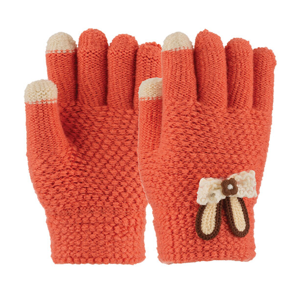 3-6 Yaş Anaokulu Örme Eldiven 6'lı Kız - KİTTİ