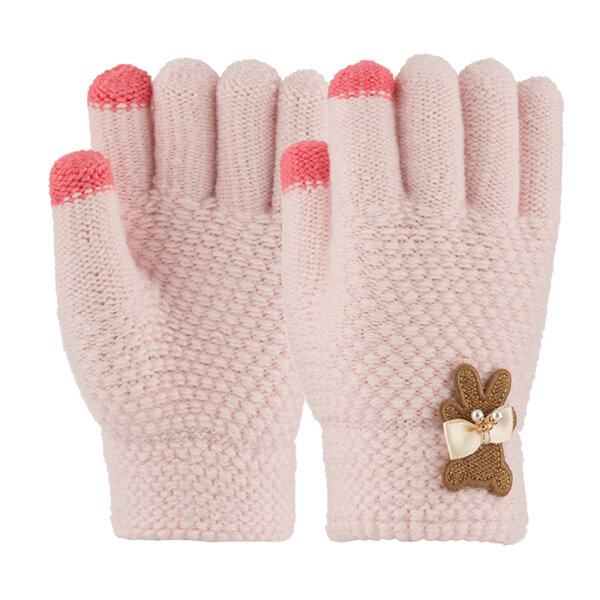 3-6 Yaş Anaokulu Örme Eldiven 6'lı Kız - KİTTİ (1)