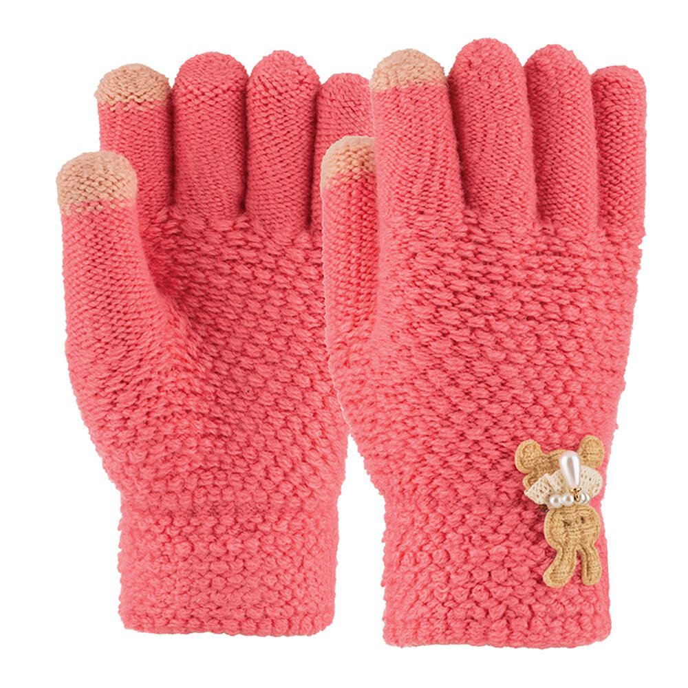 3-6 Yaş Anaokulu Örme Eldiven 6'lı Kız - 3