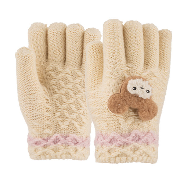 3-6 Yaş Anaokulu Örme Eldiven 6'lı Kız - KİTTİ