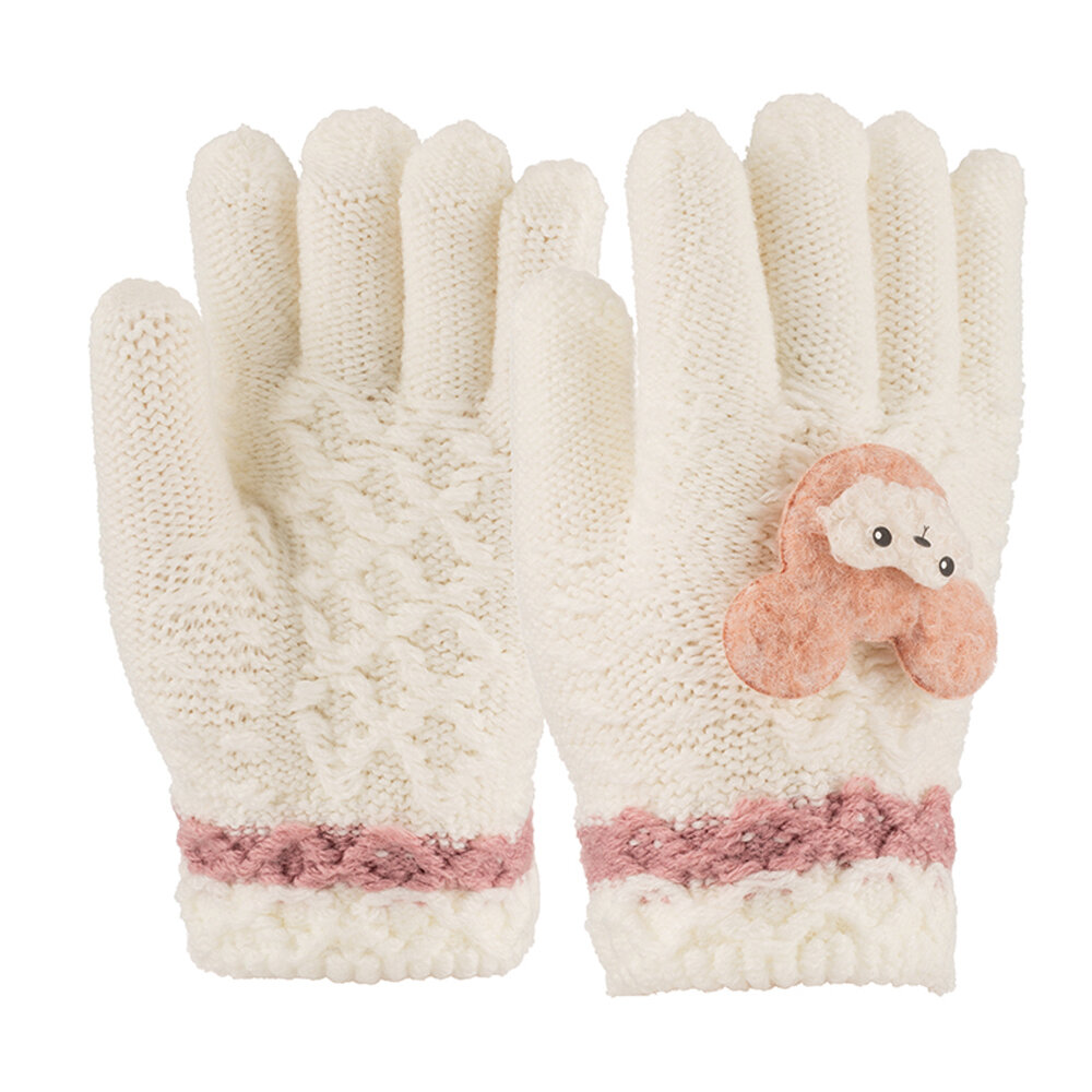 3-6 Yaş Anaokulu Örme Eldiven 6'lı Kız - 2