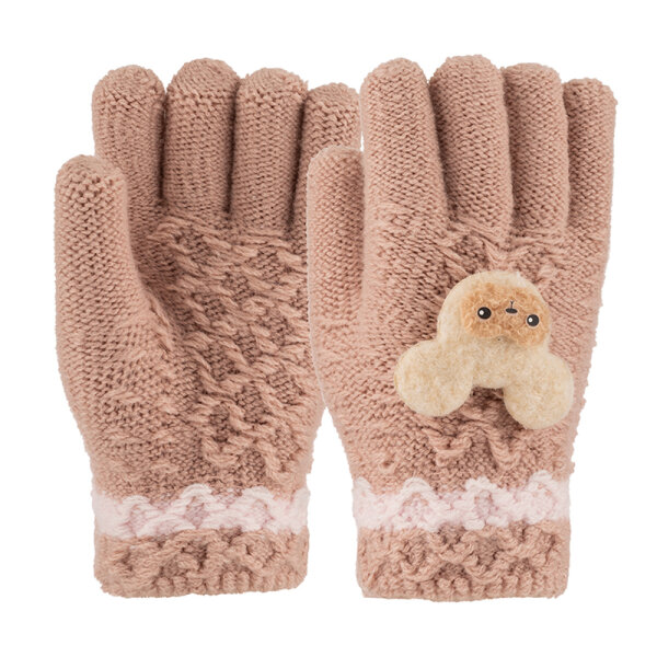 3-6 Yaş Anaokulu Örme Eldiven 6'lı Kız - 3