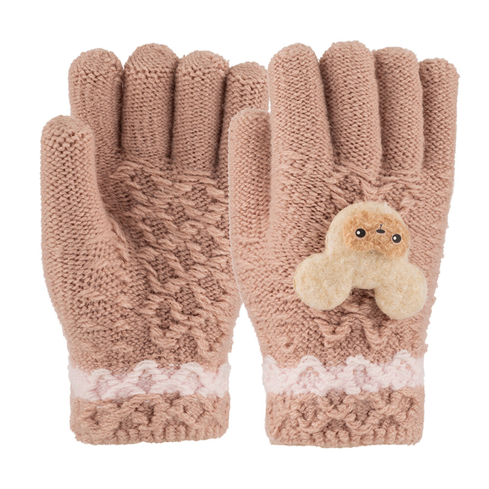 3-6 Yaş Anaokulu Örme Eldiven 6'lı Kız - 3