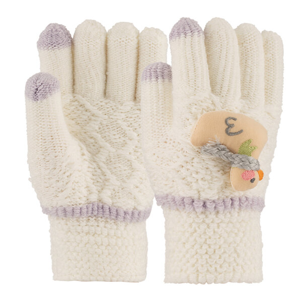 3-6 Yaş Anaokulu Örme Eldiven 6'lı Kız - KİTTİ (1)