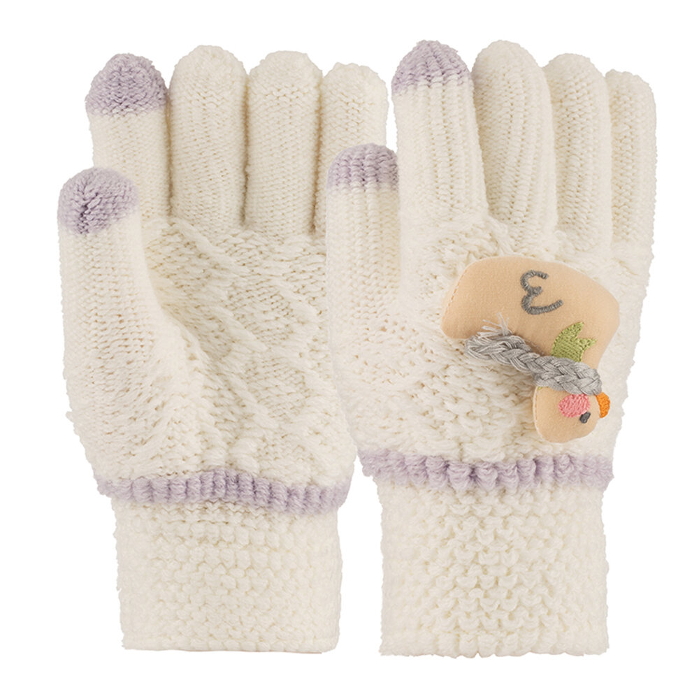 3-6 Yaş Anaokulu Örme Eldiven 6'lı Kız - 2