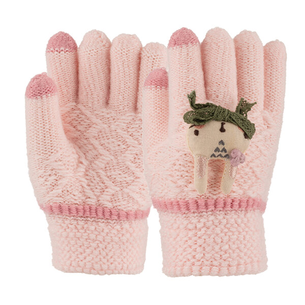 3-6 Yaş Anaokulu Örme Eldiven 6'lı Kız - 3