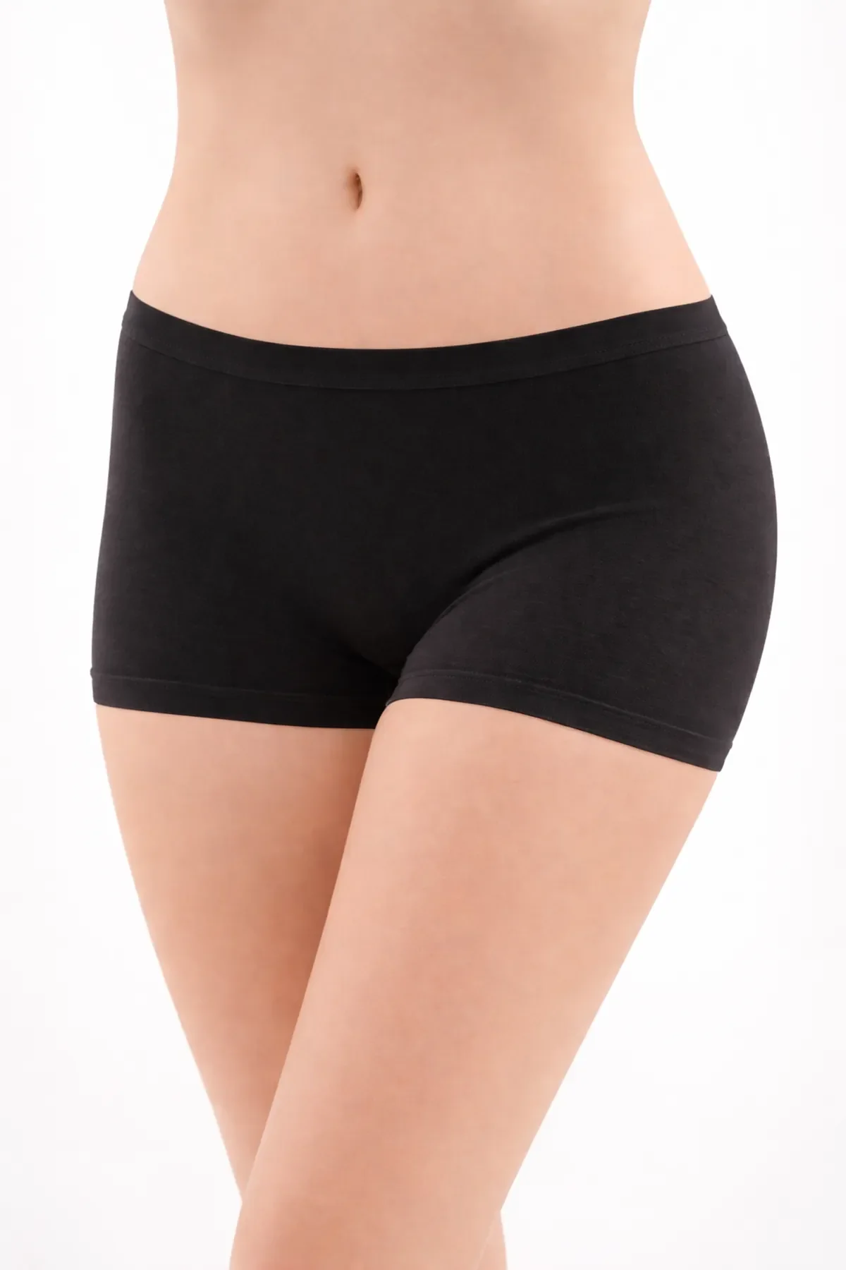 3016 Gümüş Kadın Düz Boxer 12'li Siyah - 1