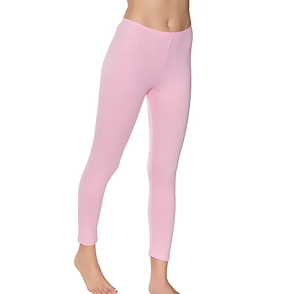 3019 Gümüş Kadın İncebel Düz Tayt 6'lı Paket Pembe 