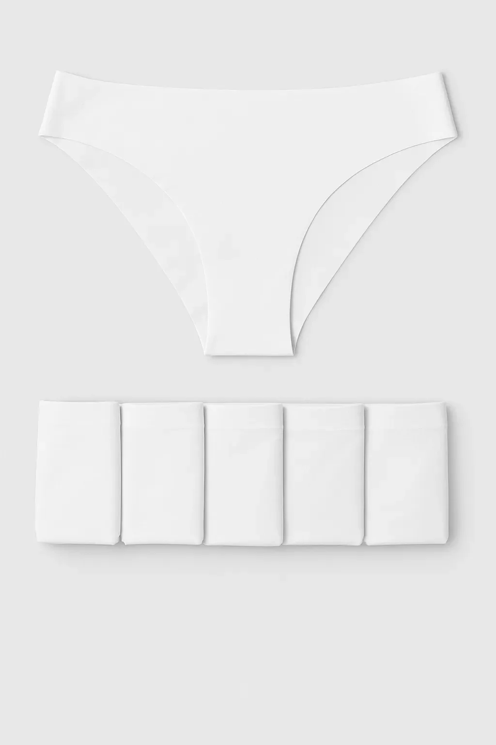 3075 Gümüş Kadın Görünmez Bikini 12'li Paket Beyaz - 1