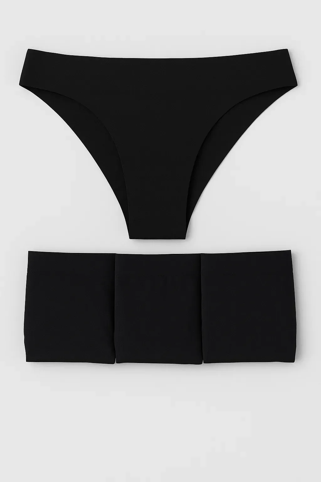 3075 Gümüş Kadın Görünmez Bikini 12'li Paket Siyah - 1