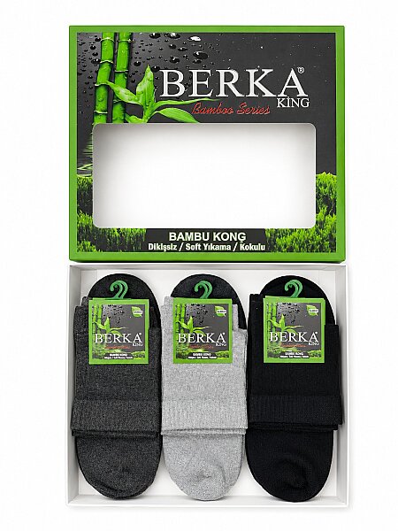 3739 Berka Erkek Bambu Konç Patik 12'li Asorti (1)