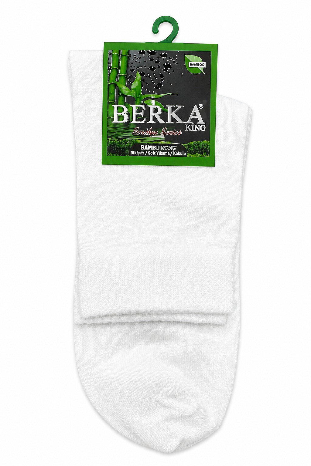 3739 Berka Erkek Bambu Konç Patik 12li Beyaz - 1