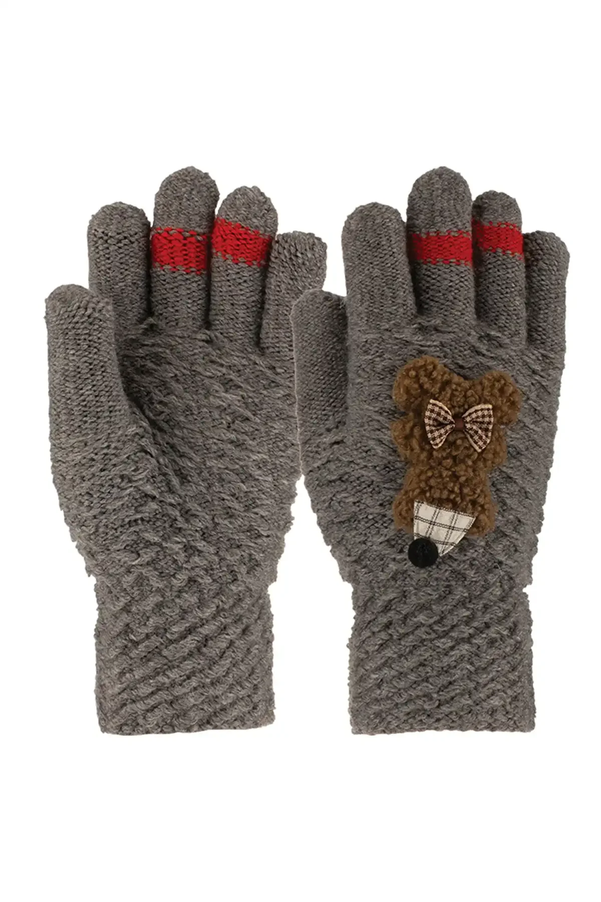 4-8 Yaş Çocuk Örme Eldiven 6'lı Kız - 2