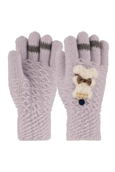 4-8 Yaş Çocuk Örme Eldiven 6'lı Kız - 1