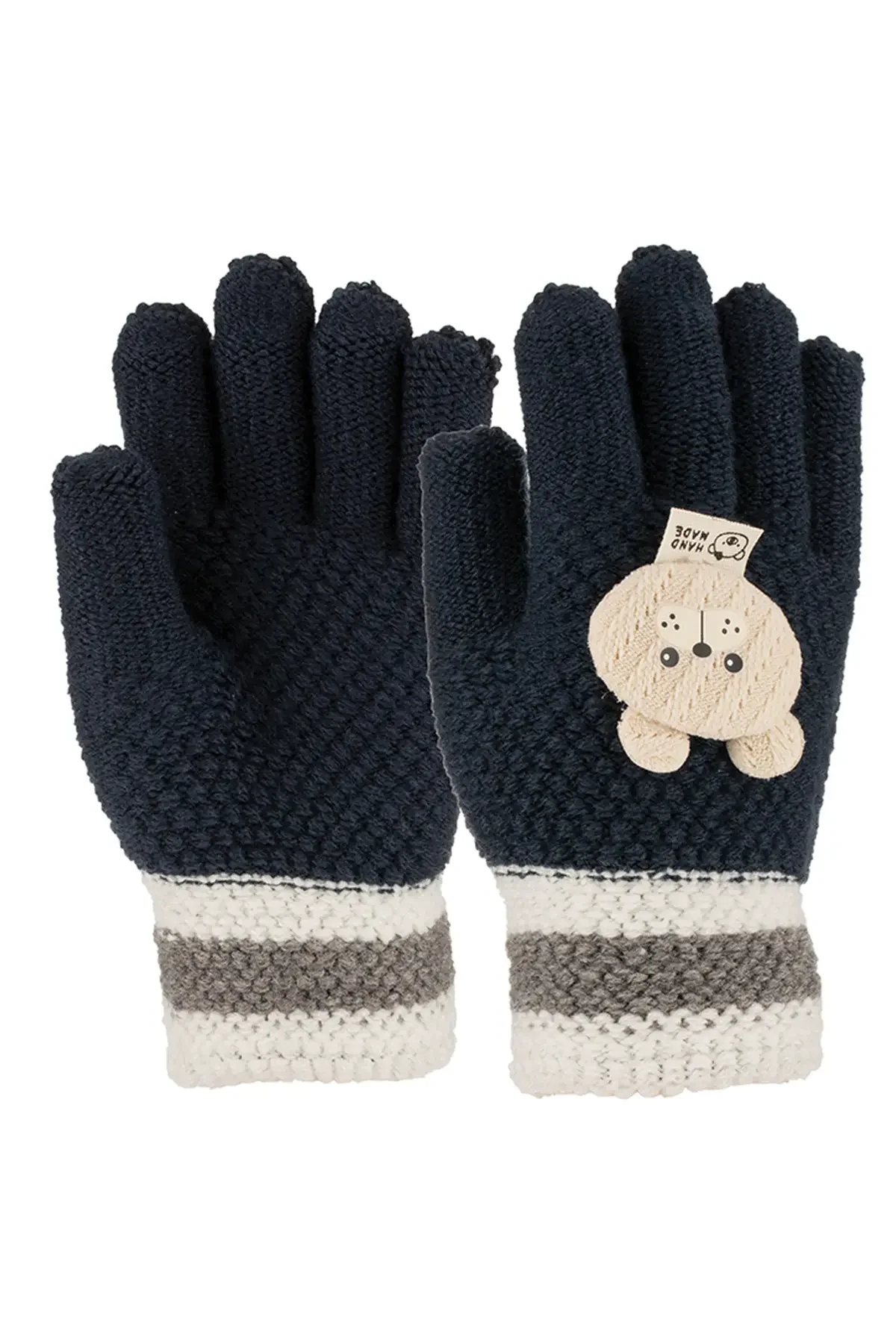 4-8 Yaş Çocuk Örme Eldiven 6'lı Kız - 1