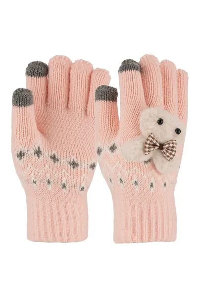 4-8 Yaş Çocuk Örme Eldiven 6'lı Kız - 1