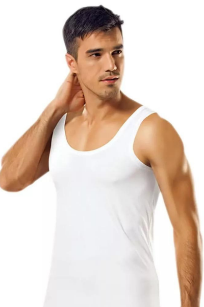 4001 Gümüş Erkek Penye Tekli Atlet 6'lı Paket Beyaz - GÜMÜŞ