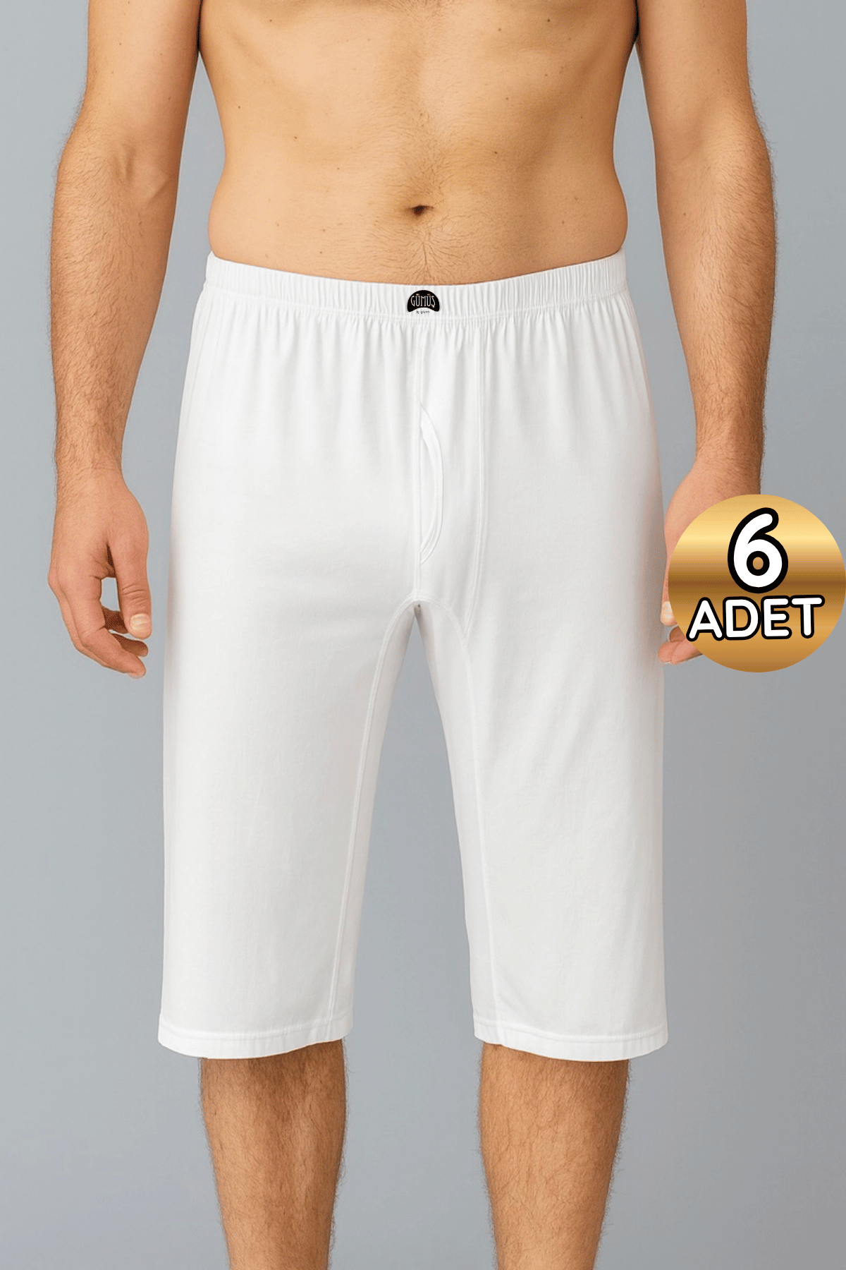 4021 Gümüş Erkek Osmanlı Donu 6'lı Paket Beyaz - 1