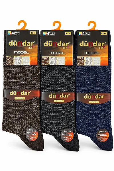 4124 Dündar Erkek Modal Likra Çorap 12'li M06