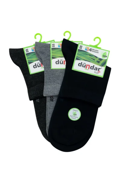 4131 Dündar Erkek Bambu Konç Patik 12'li Paket Asorti - DÜNDAR ÇORAP