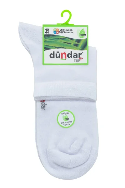 4131 Dündar Erkek Bambu Konç Patik 12'li Paket Beyaz 