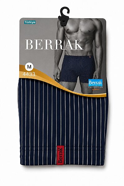 4433 Berrak Erkek Çizgili Boxer 10lu Lacivert