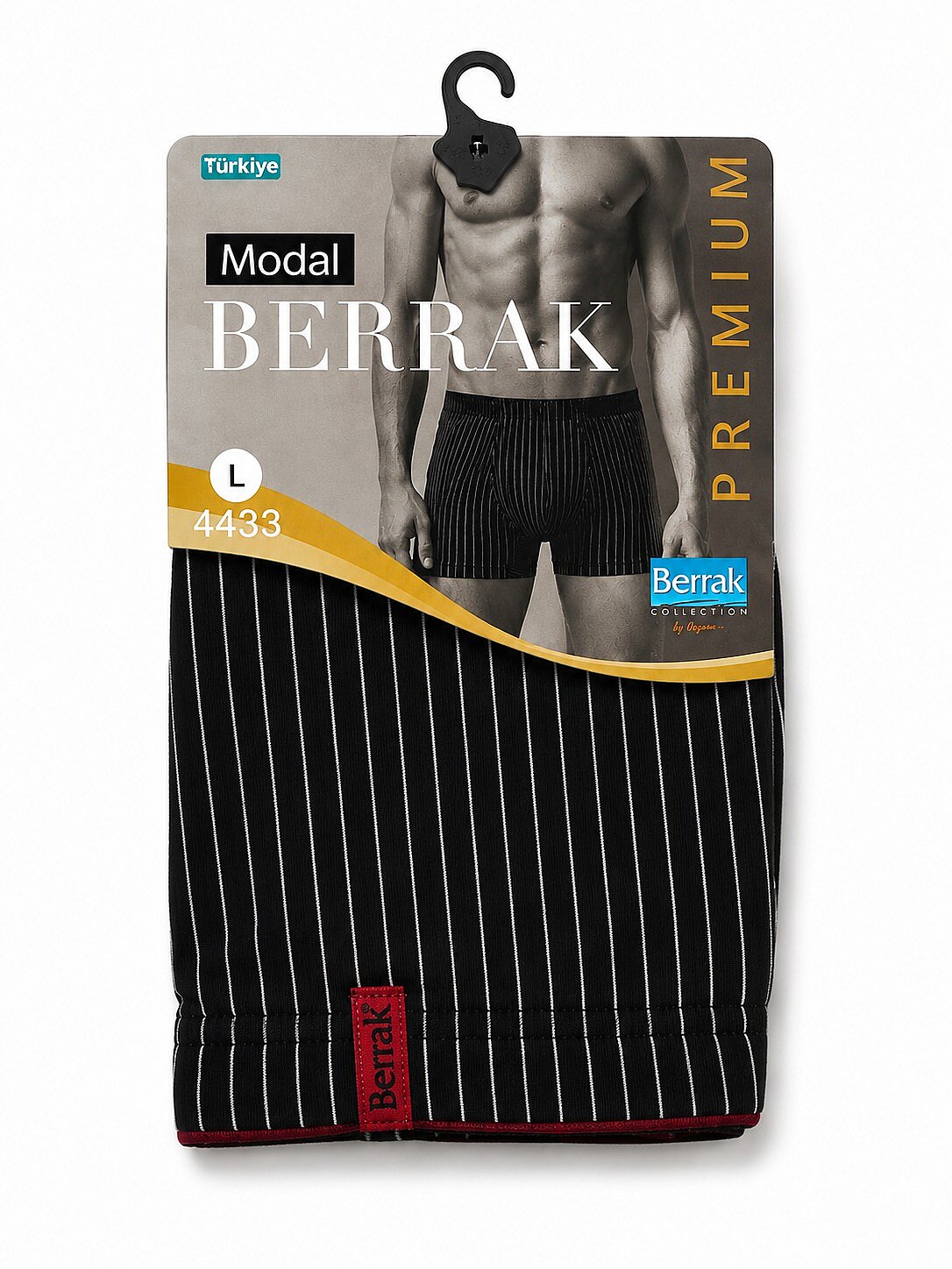 4433 Berrak Erkek Çizgili Boxer 10lu Siyah - 1