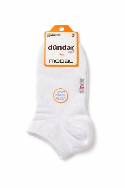 4506 Dündar Modal Patik 12li Beyaz - DÜNDAR ÇORAP