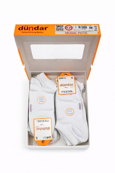4506 Dündar Modal Patik 12li Beyaz - DÜNDAR ÇORAP (1)