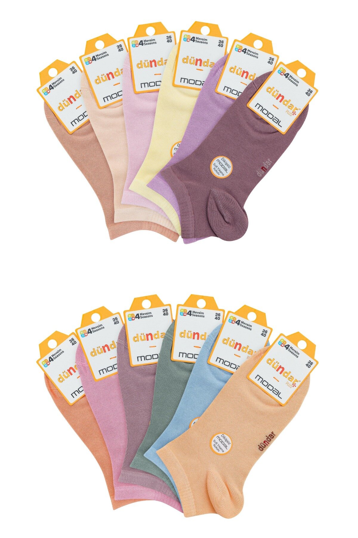 4506 Dündar Modal Patik 12li Karışık (a) - 1
