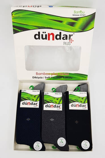 4780 Dündar Erkek Bambu Çorap 12'li Paket Asorti - 1