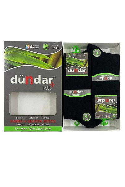 4780 Dündar Erkek Bambu Çorap 12'li Siyah (1)