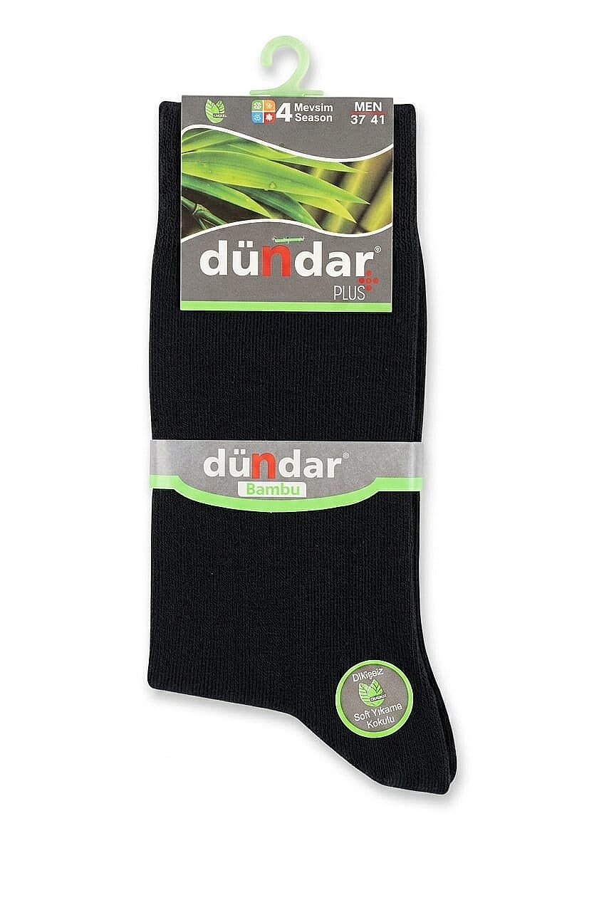 4780 Dündar Erkek Bambu Çorap 12'li Siyah - 1