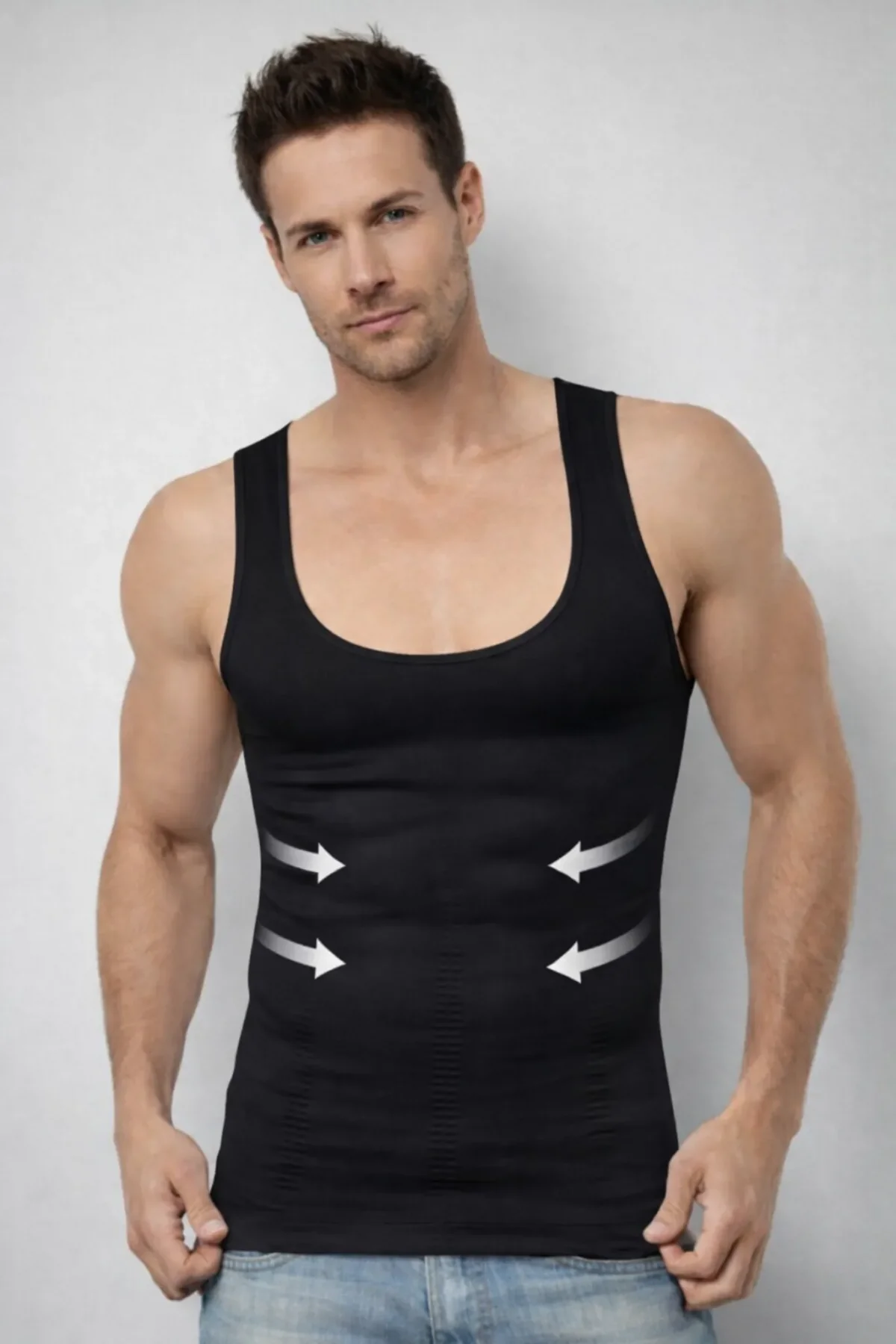 500 Layza Form Erkek Korse Atlet Siyah - 1