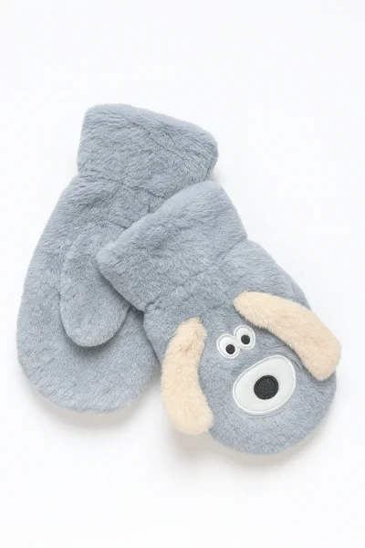 503 İşnar Pelüş Bebe Kar Eldiveni 1-4 Yaş - İŞNAR MODA (1)